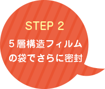 5層構造フィルムの袋でさらに密封